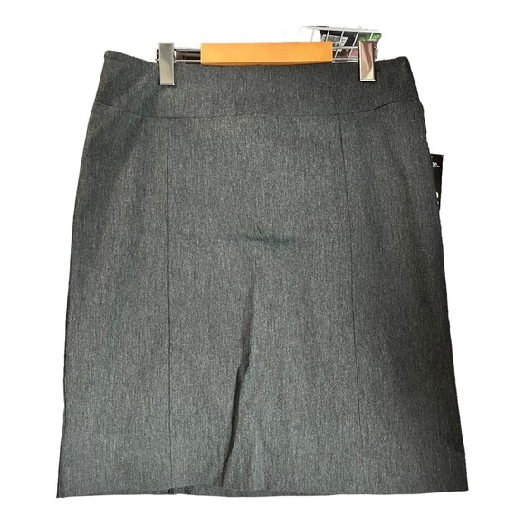 NEW George Charcoal / Gray Rayon Blend Pencil / Midi Skirt Womens Plus Size 14 - Picture 1 of 7